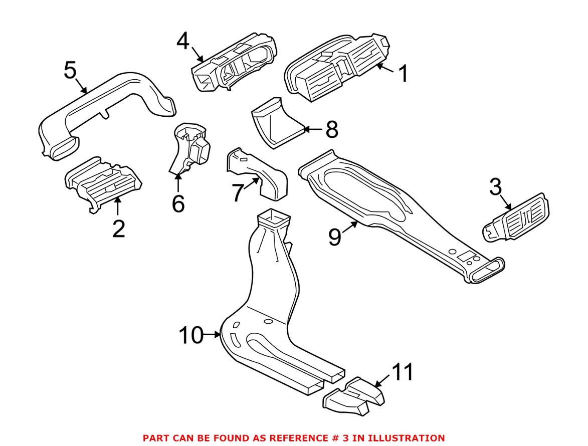 BMW Dashboard Air Vent = Rear 64229112207